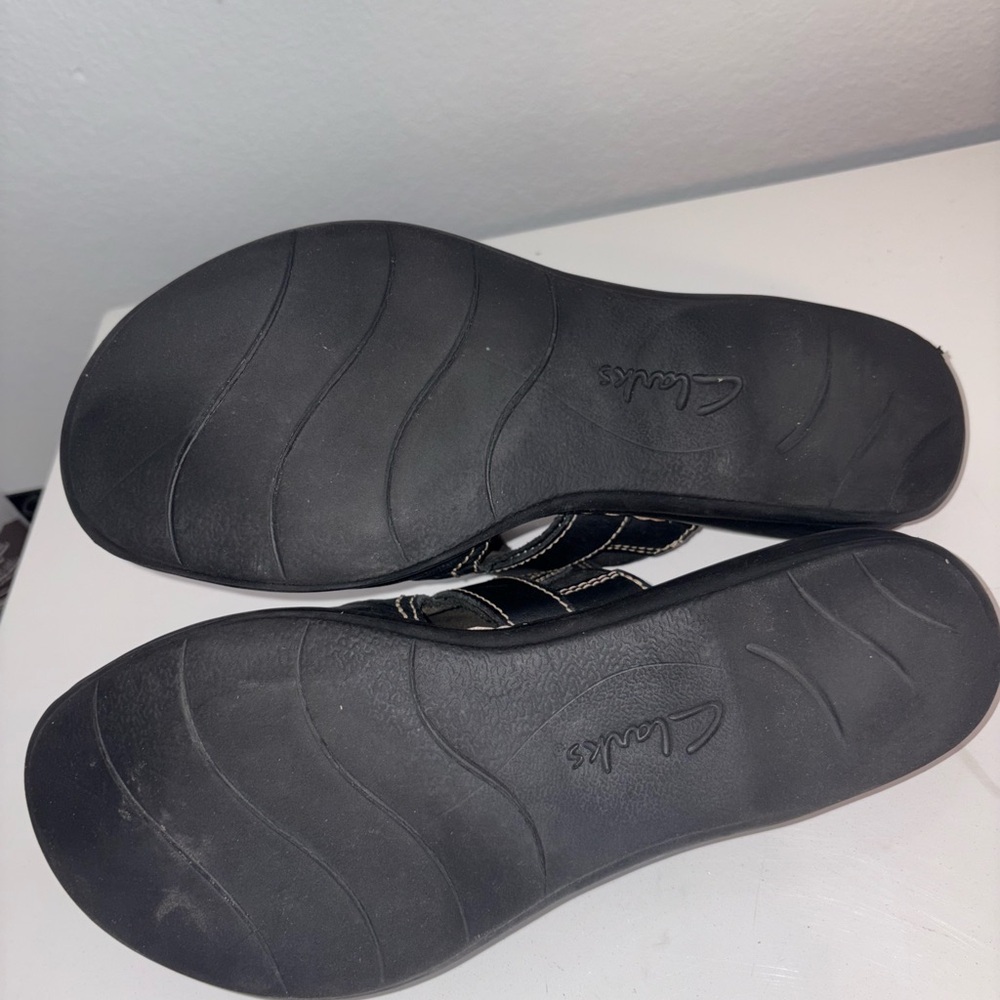 Clarks Black Leather Leisa Gianna Slide Sandal - Picture 11 of 12